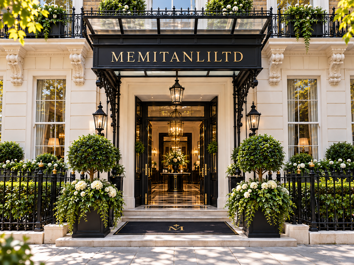 The welcoming entrance canopy and lobby beyond.